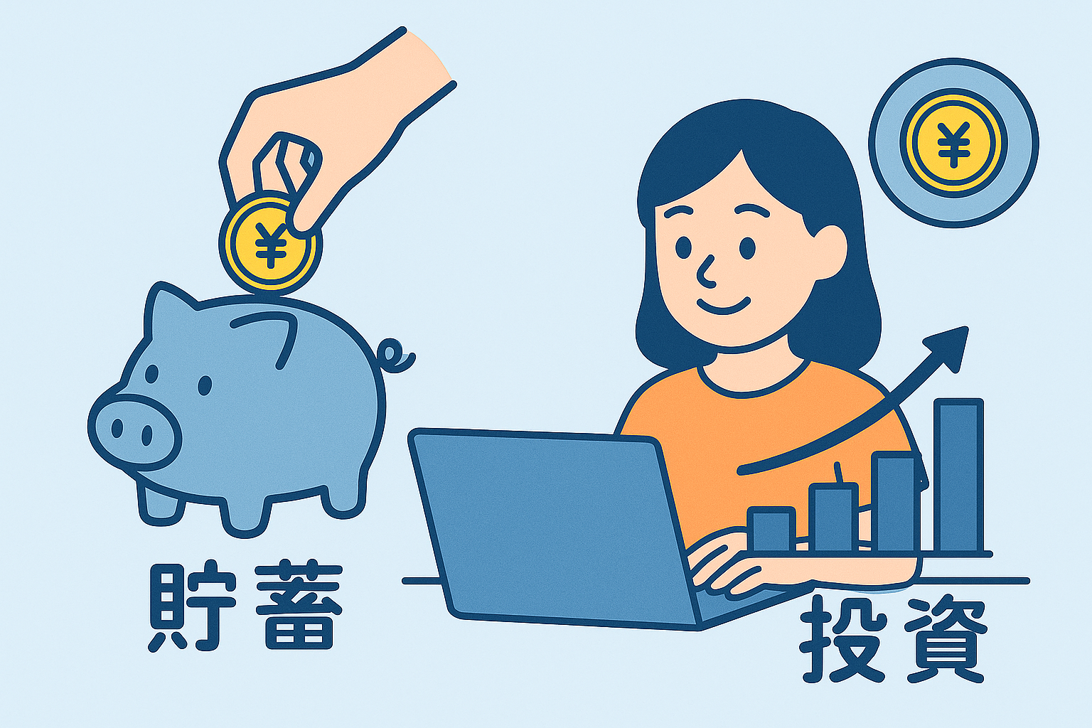 貯金と投資の選択イメージ