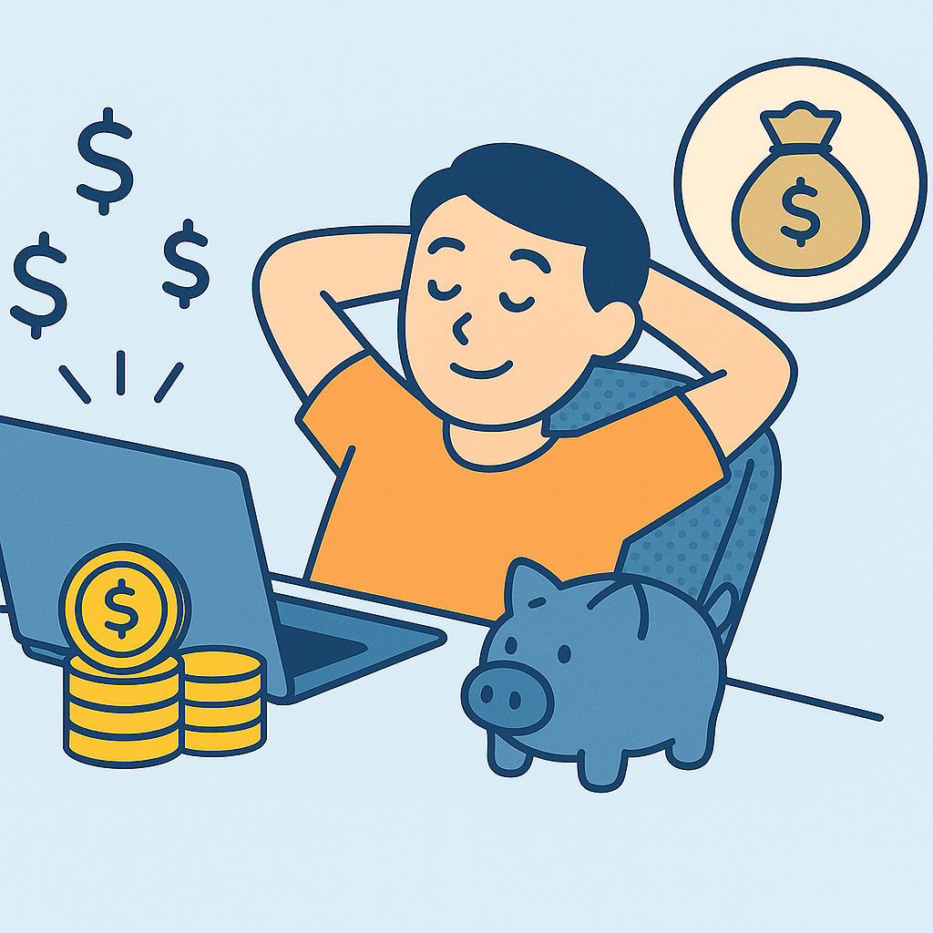 配当金・不労所得を得る仕組みのイメージ