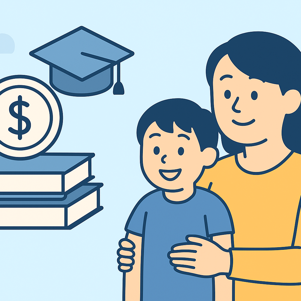 子どもの教育費と投資：学資保険 vs 積立投資のイメージ